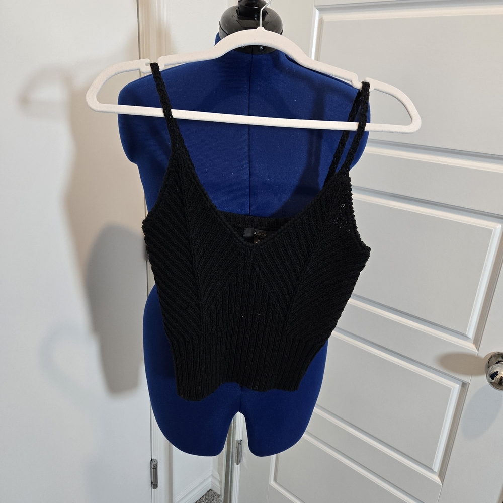 J. Crew Black Knit Crop Top